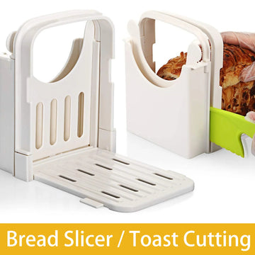 Foldable Adjustable Bread Slicer – Toast & Loaf Cutter Tool